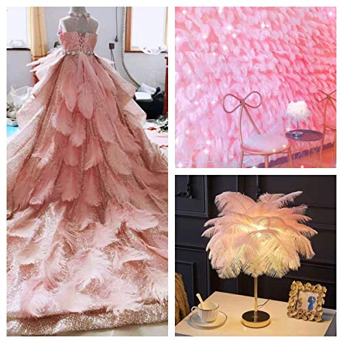 24Pcs Natural Lotus Pink Ostrich Feathers 10-12Inch (25-30Cm) For Wedding Party Centerpieces，Flower Arrangement And Home Decoration. #TOP5