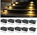 10 Pcs Luci a LED per ringhiere solari, luci solari per esterni, luce per gradini solare Luce per gradini solare impermeabile utilizzata per scale, recinzione, terrazza, giardino, cortile(Nero)