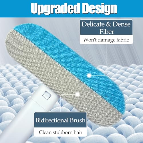 Image of Pet Hair Removal Tool 2 Pieces, Dog and Cat Hair Remover for Couch Carpet Furniture, 4 in 1 Multifunctional Pet Hair Removal Broom, Cleaning Brush for Window Tile, Reusable Washable