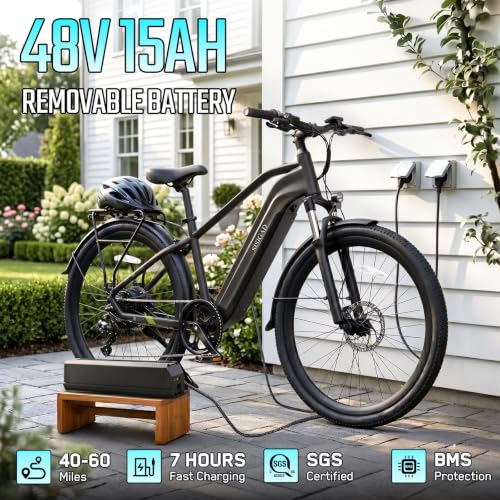 Image of SISIGAD Electric Bike for Adults,48V Removable Battery City Ebike,28MPH