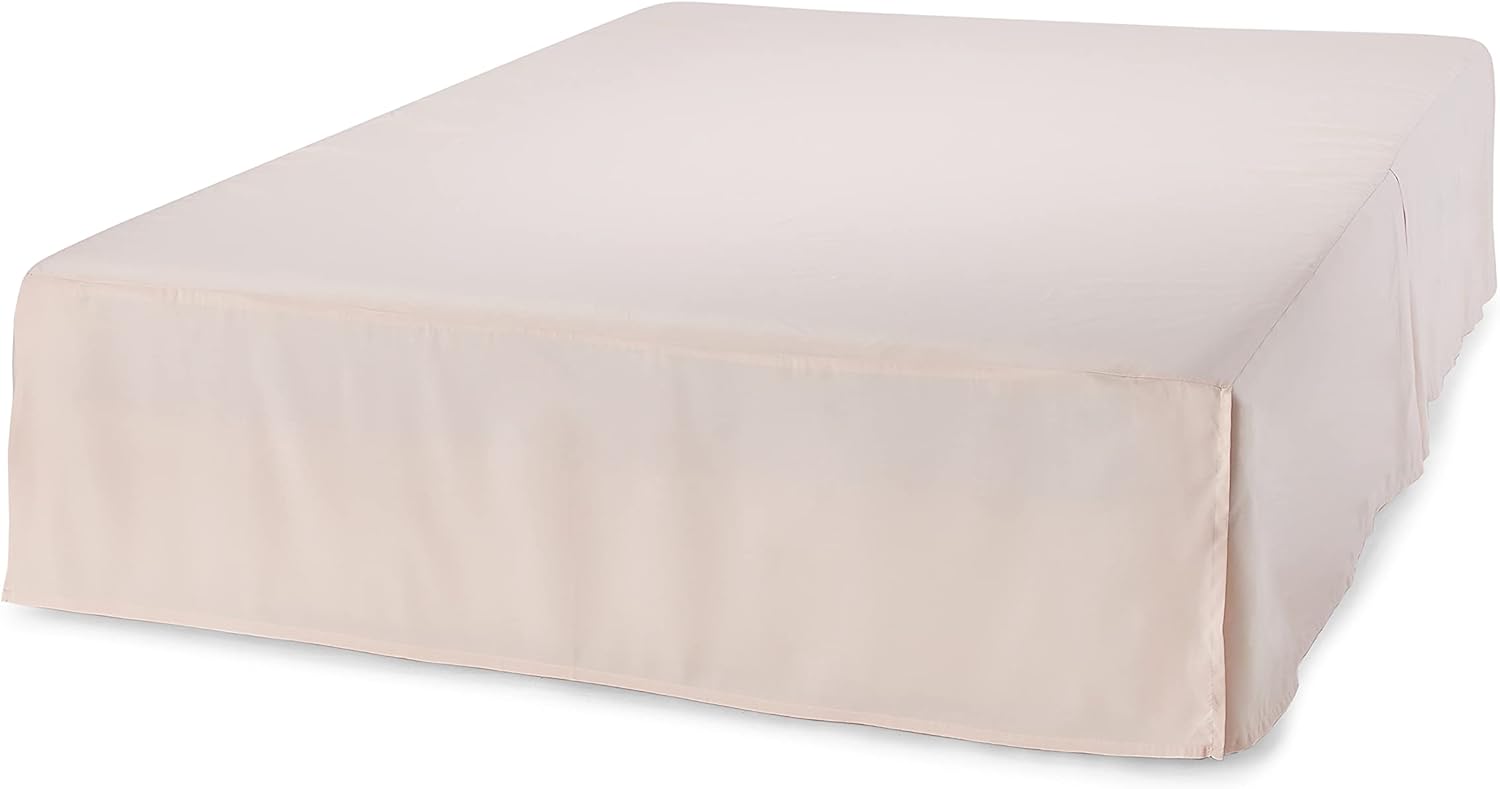  Basics Lightweight Pleated Bed Skirt - Full, Bright White : Home & Kitchen