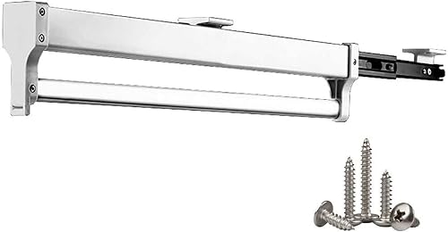 Barra de valet extraíble para armario,Carril de ropa extensible con pista deslizante,Barra de armario extraíble para armario Bastidores de ropa