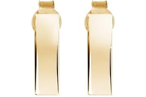 14k Gold Bar Stud Earrings, Dazzling Minimalist Earrings for Women and Men,...