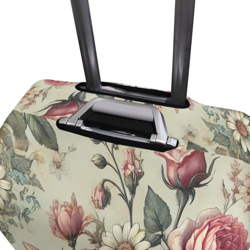 Joisal Retro Floral Luggage Protector Cover Fit 18-32 Inch Luggage Cover Protector Tsa Approved Elastic Luggage Accessories for Travel3