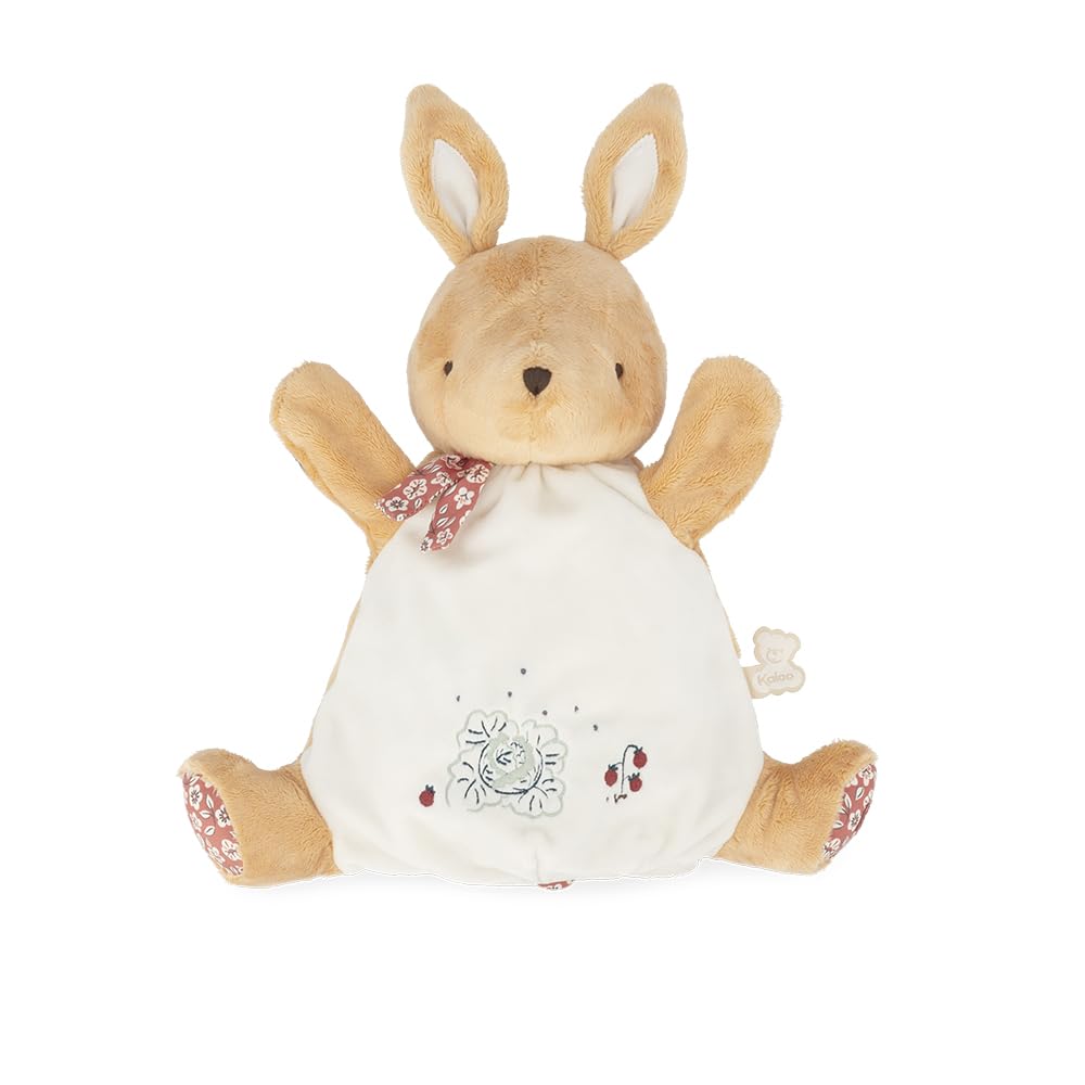 KALOO - Piccole canzoni - Puppetta di coniglio cannella - Peluche pupazzo a mano 24 cm - Gioco di risveglio - Dalla nascita, K210005