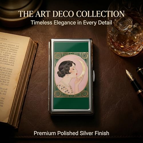 VexelZytro Vintage Art Deco Versatile Card & Cash/Cigarette Holder Case, Slim Metal Wallet for Women Men Credit ID Business Cards (#C) - Thumbnail 4
