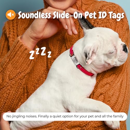 Custom Slide On Pet Tag ID, Fancy Silent Dogs & Cats Personalized No Jingle Engraved Identification Name & Phone Charm for Collar & Harnesses, No Noise for Puppies, Kitties, Horses & Animals - Image 6
