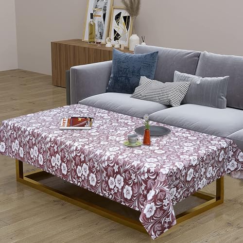 Image of Dakshya Industirs PVC Waterproof Table Cover 36x54 Inch Floral Printed Center Table Cover Washable Plastic Table Sheet Oilproof Dining Table Cover for Coffee Table Living Room Home (Royal Bloom)