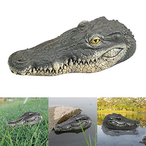 Floating Crocodile Head Water Decoy - 3D Realistic Alligator Figurine Summer Garden Decor Art Decoration for Pool Pond River - Weirdest Stuff Things (Alligator Head)