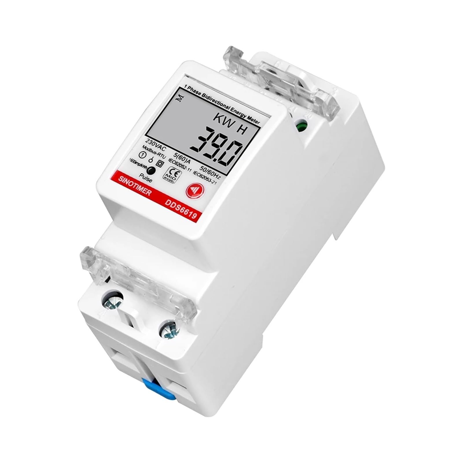 9999999,9 kWh jednofazowy cyfrowy wyświetlacz LCD 2P Watomierz zużycie energii licznik elektryczny kWh AC 230 V 50 Hz 35 mm Din Rai