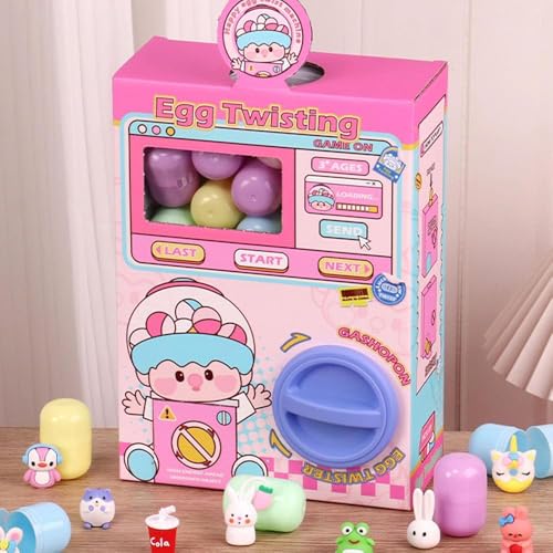 Mini Vending Machine Kids Toys Claw Machine Dragon Egg Twist Toy Surprise Eggs with Toys Inside Interactive Vending Machine Toys for Kids Birthdays Christmas Easter Egg Hunt Gifts (pink)