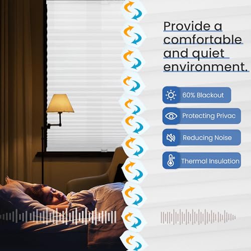 Allesin Top Down Bottom Up Cellular Shades,Blackout Cellular Shades Noise Reduction, Cordless Cellular Shades Room Darkening Honeycomb Shades, Light Filtering (White,H72 X W30) Easy to Install - Thumbnail 2