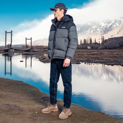 Image of Duck Down Jackets For Men,Mens Puffer Jacket For Cold Protection And Warmth,Hooded Mens Winter Coat,90 White Duck Down