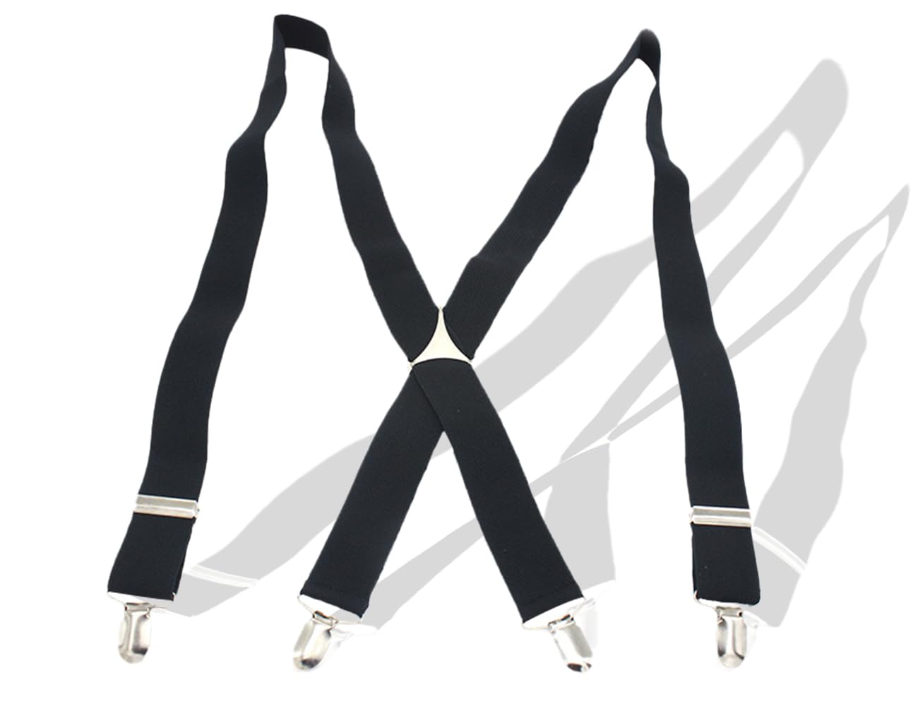 Bretelle Uomo GOUNNU Elastiche - Larghe 3.5cm, Con Clip Forti, Design A X, Taglia Unica - Foto 5