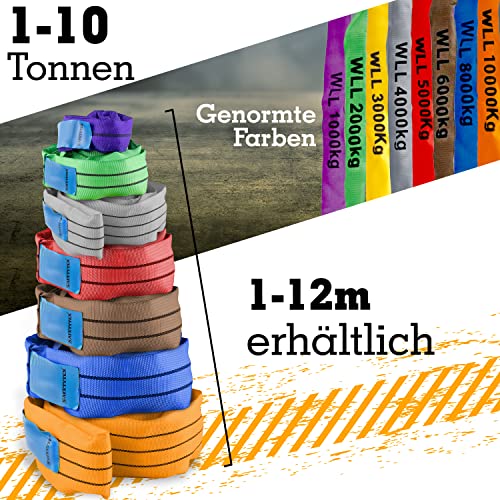 Safetytex Hebeschlinge Rundschlinge Schlupf Hebeband - Polyester, DIN EN 1492-2 Norm - Tragkraft bis zu 2000 kg - Verschiedene Längen verfügbar