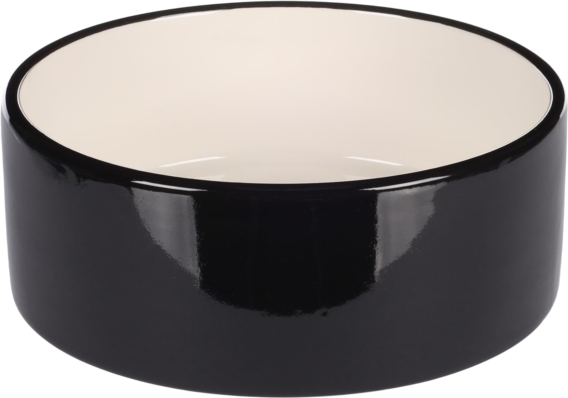 Flamingo FEEDING AND DRINKING BOWL DOG ROCKY CERAMIC BLACK ROUND 900ML 16,5x6,5CM