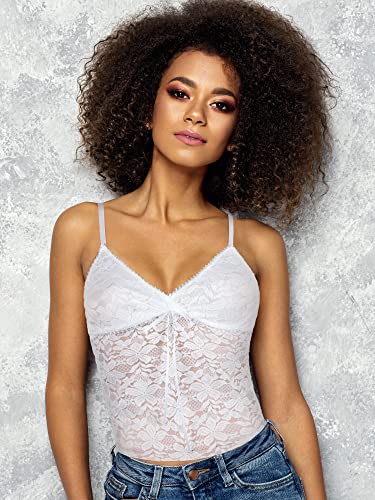 3 Pack Lace Classic Tank Top V Neck Smooth Cami Adjustable Straps Lace Tank Top Shapewear Cami for Women4