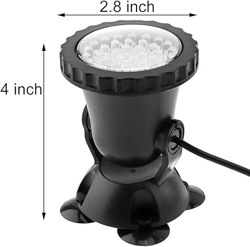Miniatura 2 de iMeshbean Luces LED sumergibles para estanque, 36 LED bajo el agua, fuente de piscina, luces de cascada, lámpara que cambia de color RGB con control