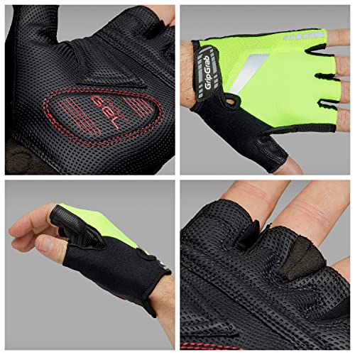 GripGrab ProGel Padded Short Finger Road Riding Summer Cycling Gloves Bicycle Gloves Biking Gloves for Men Fingerless Cycle Mitts - Thumbnail 3