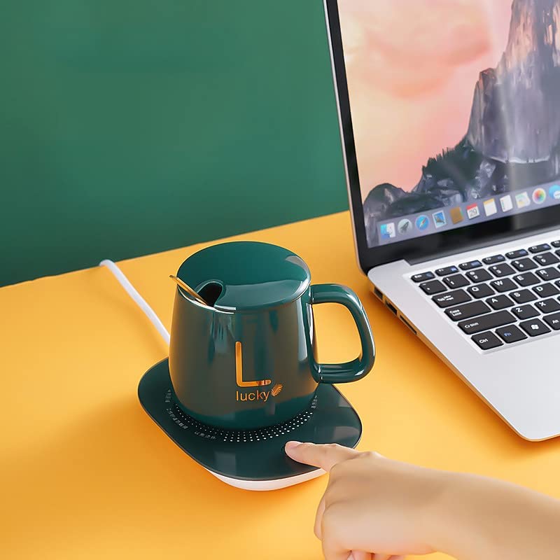 Image of Ashtabal Home Coffee Mug Warmer, Electric Coffee Warmer for Desk with Auto Shut Off and Cup Spoon, Smart Cup Warmer for Warming & Heating Coffee, Beverage, Milk, Tea and Hot Chocolate