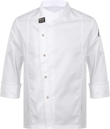 Aislor Unisex Mens Womens Chef Coat Short Sleeve Chef Jacket Cooking Restaurant Canteen Work Uniform
