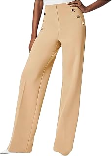 2025 - Pantalones de yoga de cintura alta y pierna ancha. Pantalones vaqueros con pierna recta y botones. Disfraz de carnaval pantalones para mujer