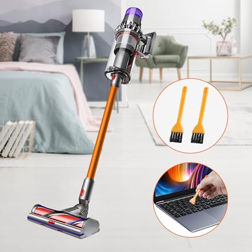 Elalove Ersatz Aluminium Verlängerungsrohr für V11 V10 V15 V8 V7 Staubsauger – 73 CM Schnellmontage-Rohr mit 2-in-1-Bürsten Kompatibel mit Dyson Zubehör, Orange