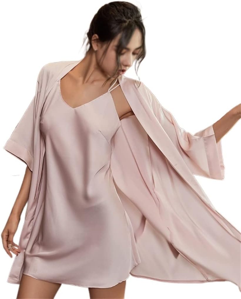 Pajama dress female sexy suspender ice silk thin net red spring and autumn pajamas