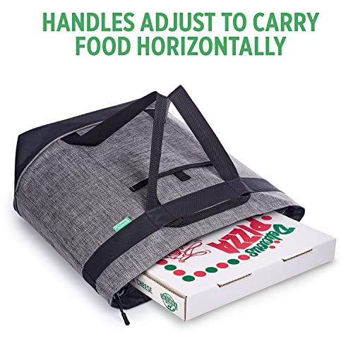 Jumbo Insulated Cooler Bag (2-Pack Charcoal, Green) with HD Thermal Insulation - Premium, Collapsible Soft Cooler Makes a Perfect Insulated Grocery Bag, Food Delivery Bag, Travel Insulated Bag — view 6