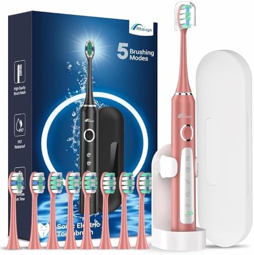 Rtauys Sonic Electric Toothbrush for Adults, Rechargeable Toothbr...