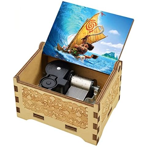 Sooharic Moana Music Box, Antique Carved Wind Up Music Box Gifts for Kids (Moana) Cover