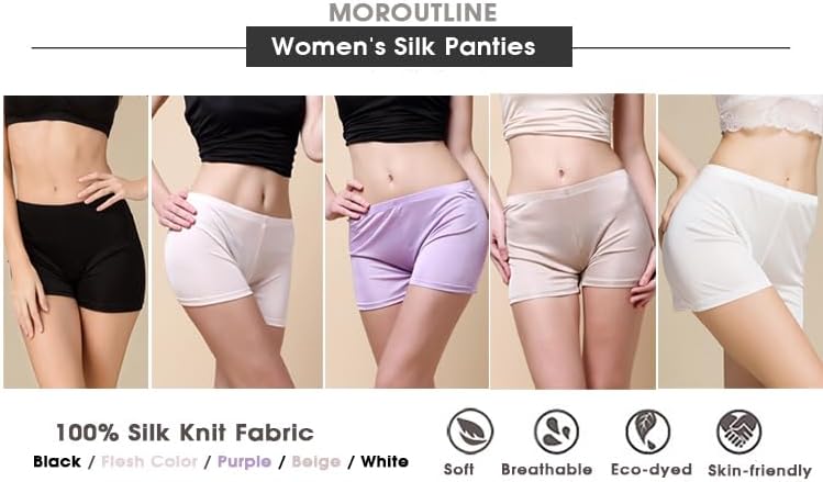 Women's Silk Panties Organic Moisture Wicking Boyshorts Underwear Soft Breathable Boxer Briefs - Image 4