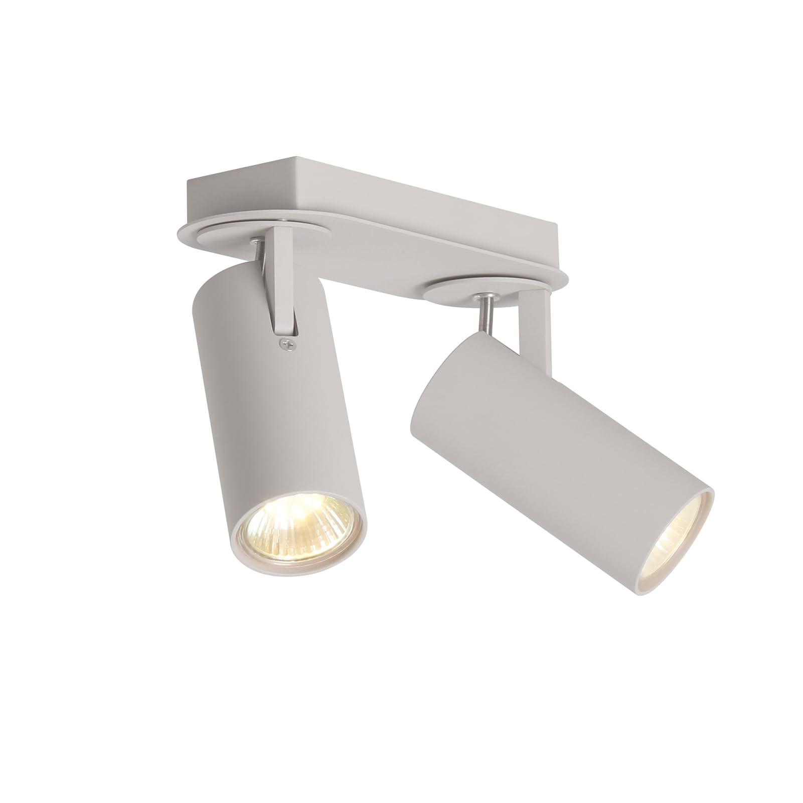 DAWALIGHT 2 Way Spot Light Ceiling Grey GU10 5W 3000K Warm White Ceiling Spot Lamps Ceiling Lights Spotlights for Kitchen Bedroom Living Room Aluminum