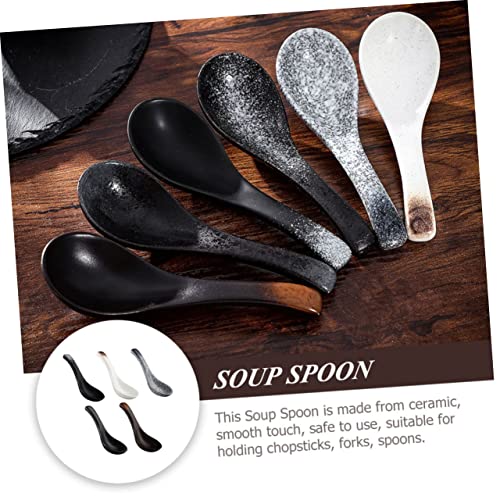 Cuillères à soupe japonaises multifonctions en céramique pour assaisonnements - 8