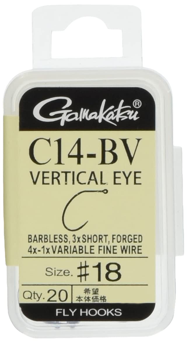 GamakatsuC14-BV Fly Hooks, No. 18, 20 Pieces, NS Black 67142