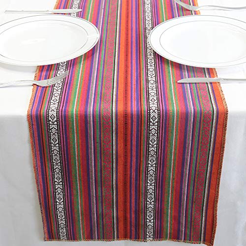 Trlyc 14X108 Fabric Table Runner Modern Mexican Theme Wedding Decoration Woven Table Runners For Rainbow Birthday Party Supplies #TOP1