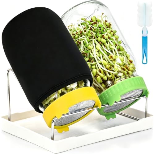 Large Seed Sprouting Kit, 2 Sprouts Growing Kits, 2000ML Sprouting Jar Kits