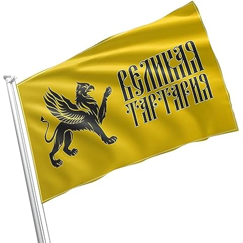 Grand Tartaria Flag Banner with Brass Grommets - Double Stitched Vivid Color Nylon Tartary Historical Flag - Suitable outdoor Decoration Flags for Valentine's Day,Christmas Day Occasion - 3x5 Feet Cover