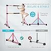 VIVOHOME Portable Anti-Slip 4ft Adjustable Ballet Barre Bar with Beechwood, EVA Pad for Home Gym Double Stretching Freestanding Dance Equipment 330LBS Capacity Stable Pink