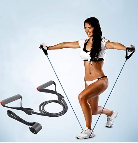 Miniatura 7 de Bandas de resistencia individuales, bandas de entrenamiento con asas y bandas de ejercicio con anclaje de puerta, adecuadas para entrenamiento de