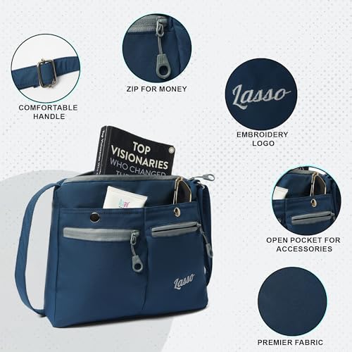 Image of Lasso Sling Bag For Women with Adjustable Strap Stylish Ladies Crossbody Polyester Sling Bag for Office, Causal, Travel & College | 7L Capacity & front double Pockets