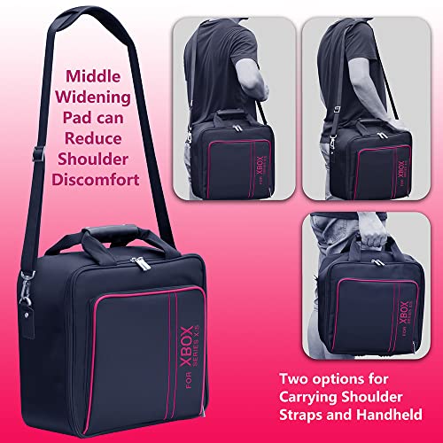 Oamarando Carrying Case For Xbox,Compatible With Xbox Series X/S, Travel Storage Bag For Xbox Controllers And Accessories,With Controller Protection Box (Black-Red) #TOP3