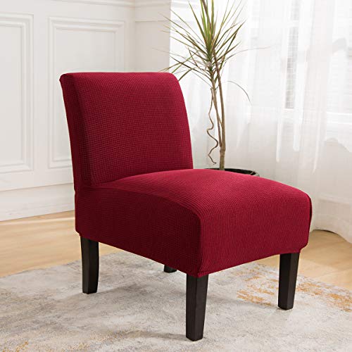 MIFXIN-Armless-Accent-Chair-Covers-Stretch-Jacquard-Slipper-Chair-Slipcovers-Removable-Washable-Chair-Furniture-Protector-for-Living-Room-Bedroom-Dining-Room-Wine-Red-2-Pack MIFXIN Armless Accent Chair Covers Stretch Jacquard Slipper Chair Slipcovers Removable Washable Chair Furniture Protector for Living Room Bedroom Dining Room Wine Red 2 Pack