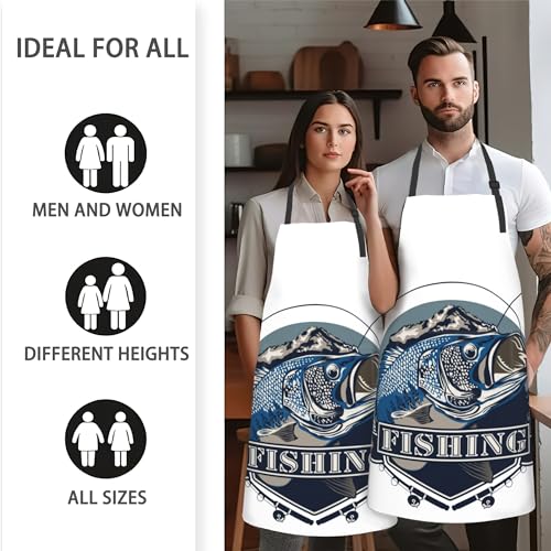 Ciaidu Bass Fish Apron, Adult Aprons For Women And Men thumb #4