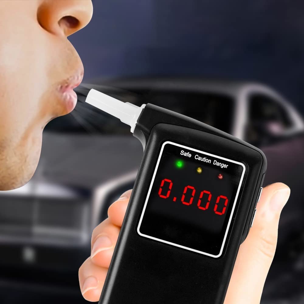 Tester alkoholu, wysoka dokładność profesjonalny cyfrowy alkomat w wydychanym powietrzu alkomat analizator detektor urządzenie testowe ekran LCD