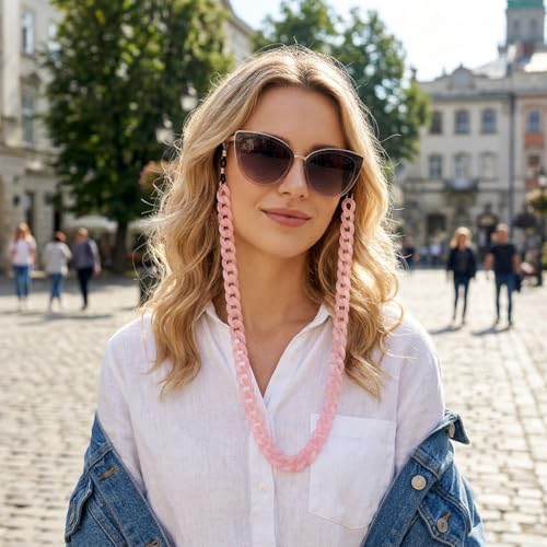 Image of Acrylic Glasses Chain for Women Men Reading Eyeglass Strap Sunglasses Holder Mask Lanyard Chain for Adults