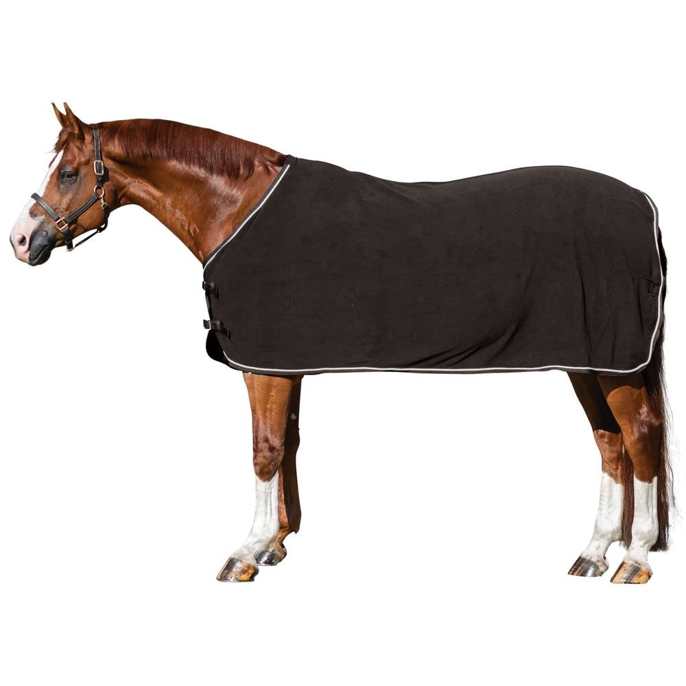 Dura-Tech Polar Fleece Dress Horse Sheet with Braid | Color Black | Size 81 | Luxurious Warmth & Comfort | Enhanced Sweat Wicking | Versatile Use | Attractive Design | Easy Adjustable Fit