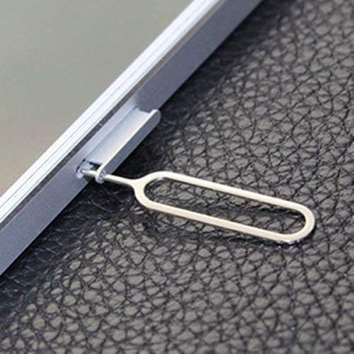 (100 Pack) iFlash Sim Card Tray Remover Eject Pin Key Tool for iPhone iPad Samsung Galaxy Smart Phone/Tablet and More (Silver)