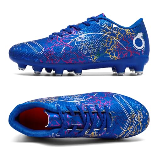 Boys' Soccer Shoes Kids Firm Ground Soccer Cleats Girls Athletic Sneakers Outdoor Turf Football Shoes for Little/Big Kid2