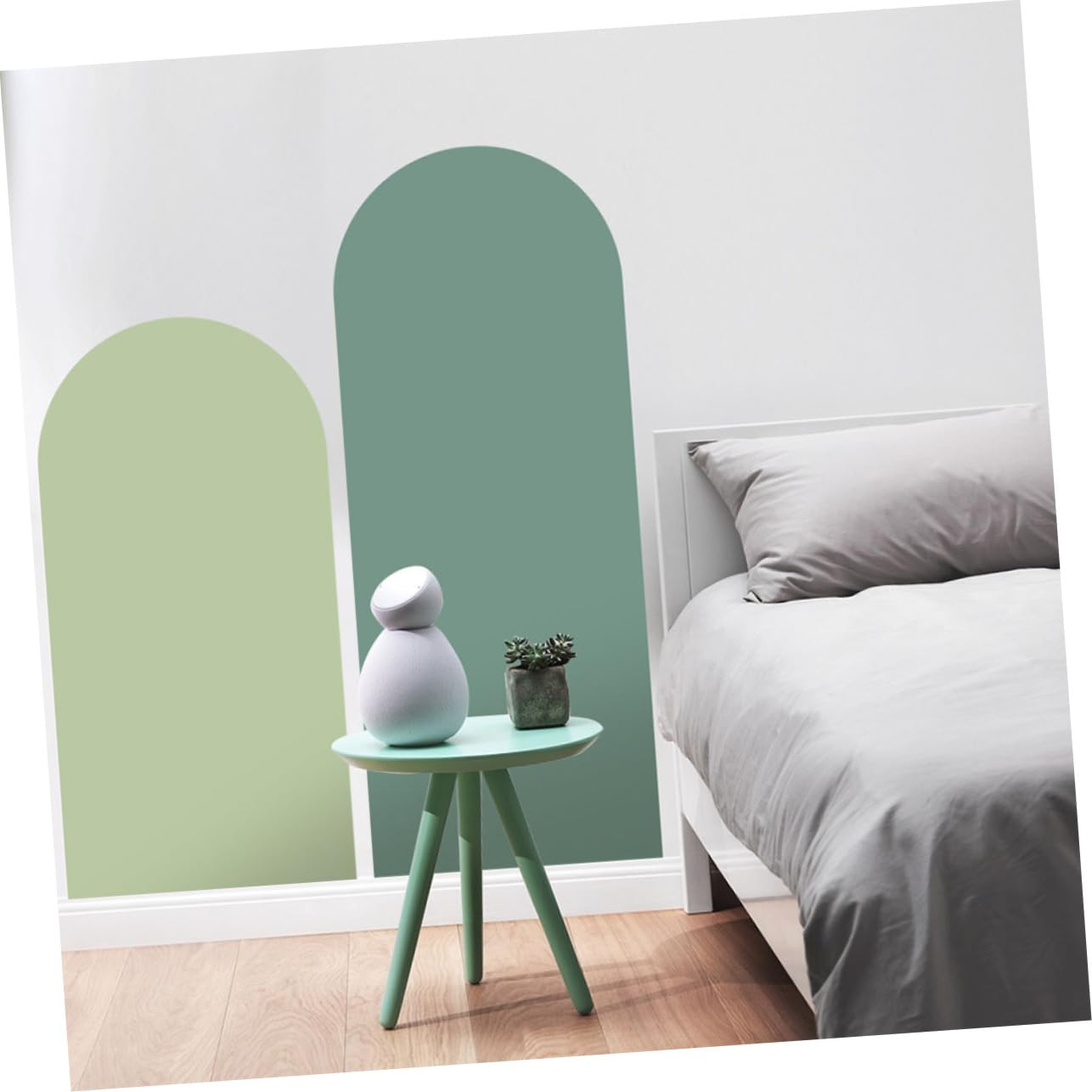 Adesivi Murali ad Arco Artistici in PVC Verde, 2 Pezzi